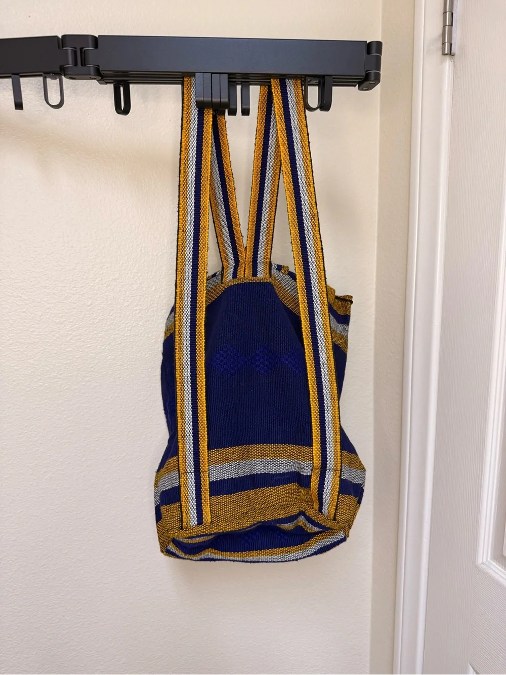 Los Angeles LAKERS Knitted Backpack Sack Bag Drawstring Woven Serape Style OS